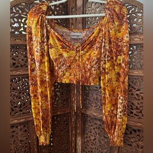 Urban Outfitters “Old Soul” Smocked Cropped Top – Size S